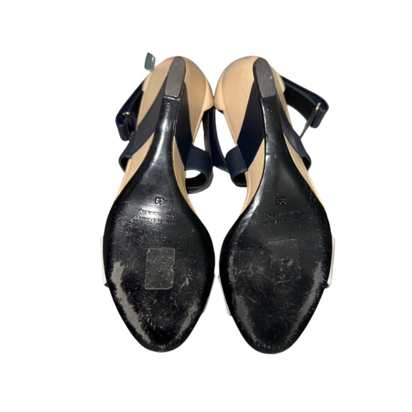 Women's Pierre Hardy Wedge Color Block Sandals, Tan, White & Blue, Size 39 (9) - Picture 6 of 6